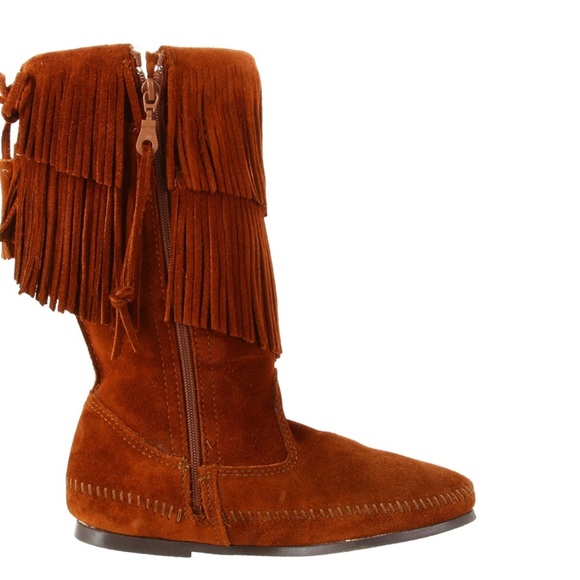 Minnetonka NEW!!!!  2-Layer Calf High Fringe Boot - Picture 9 of 11